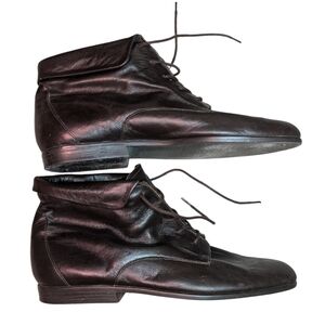 Vintage NINE WEST Brown Leather Lace Up Ankle Bootie Shoes | Size 9